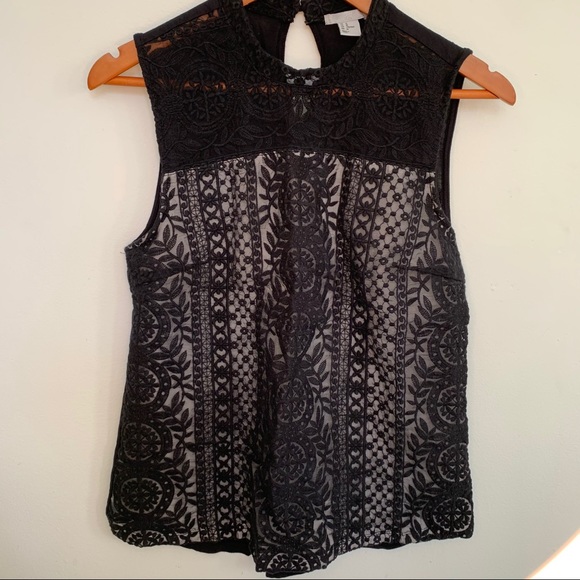 H&M Tops - H&M Black Lace Sleeveless Top